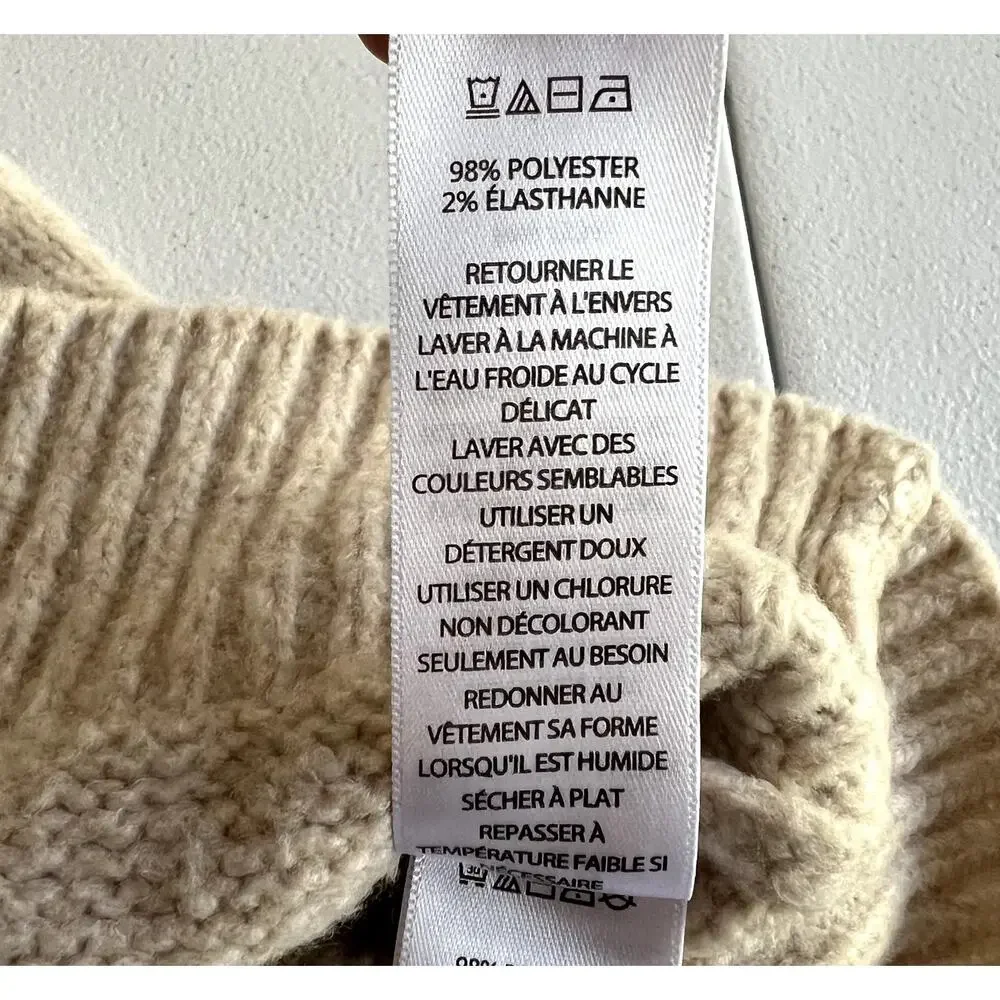 Cupcakes and Cashmere Sweater Women Medium Beige Knit Fair Isle Knit Pullover